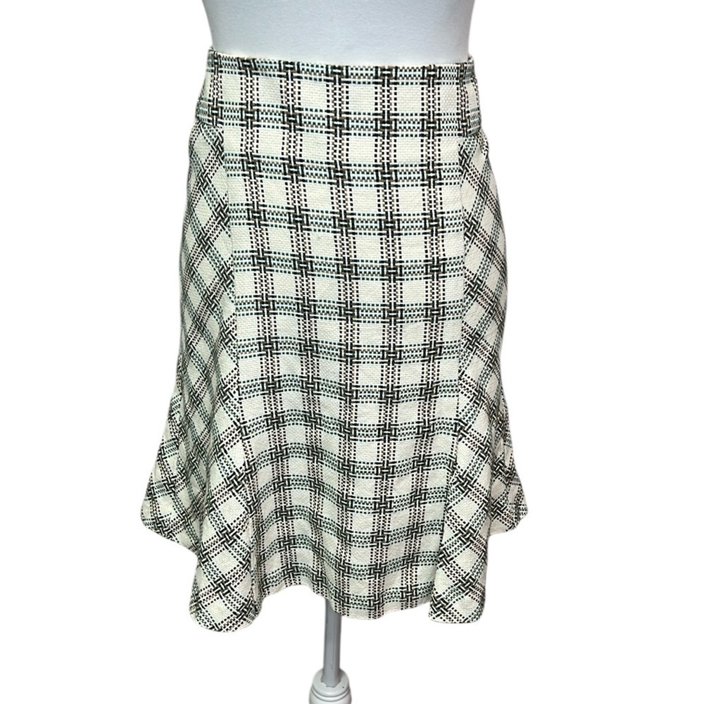 Loft Plaid Textured Skirt